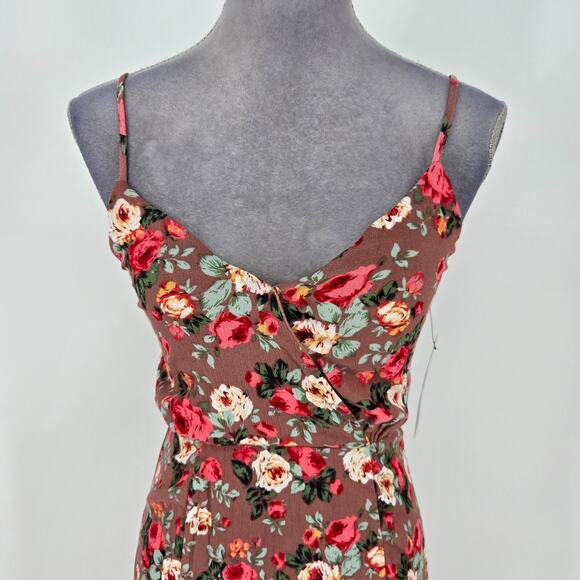 Lulus Dress Womens Small Terracotta Floral Maxi Back Zip Lined Beach Resort New - Picture 8 of 15